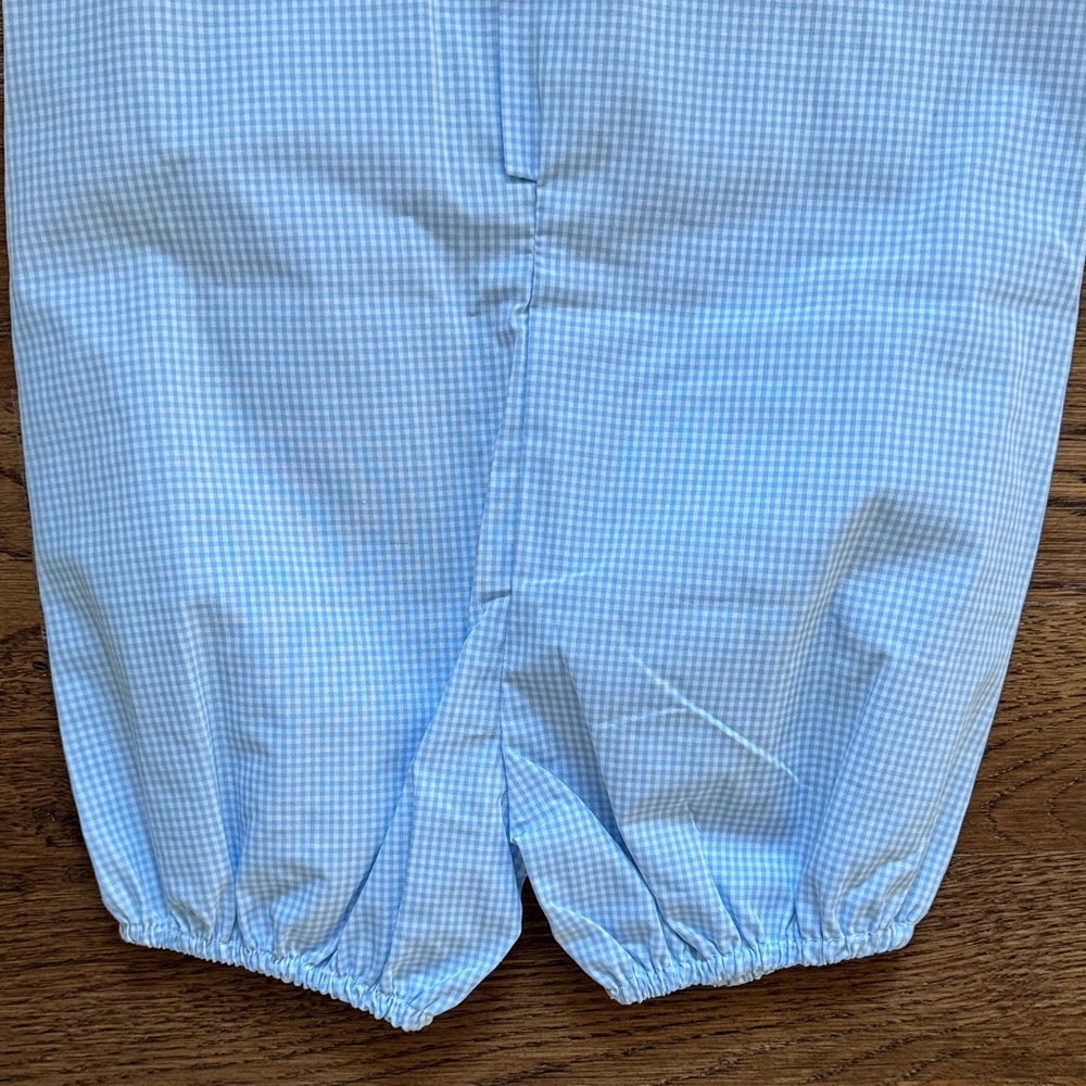 Lullaby Set New With Tags Light Blue Gingham Baby Romper with Peter Pan Collar - Picture 12 of 14